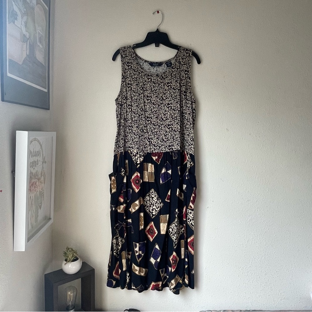 Boho Geometric and Floral Patterned Dress